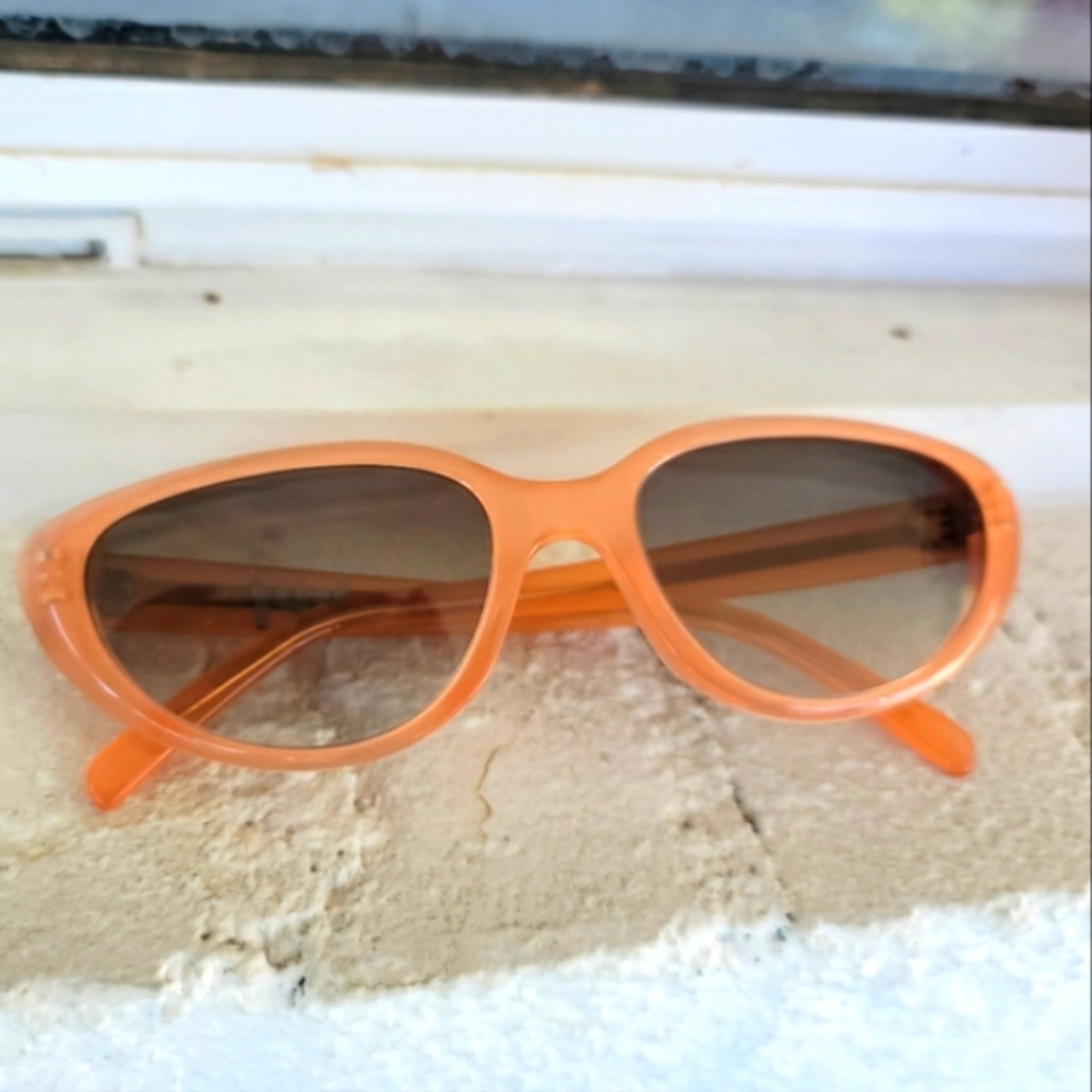 Celine Peach Orange Oval Sunglasses